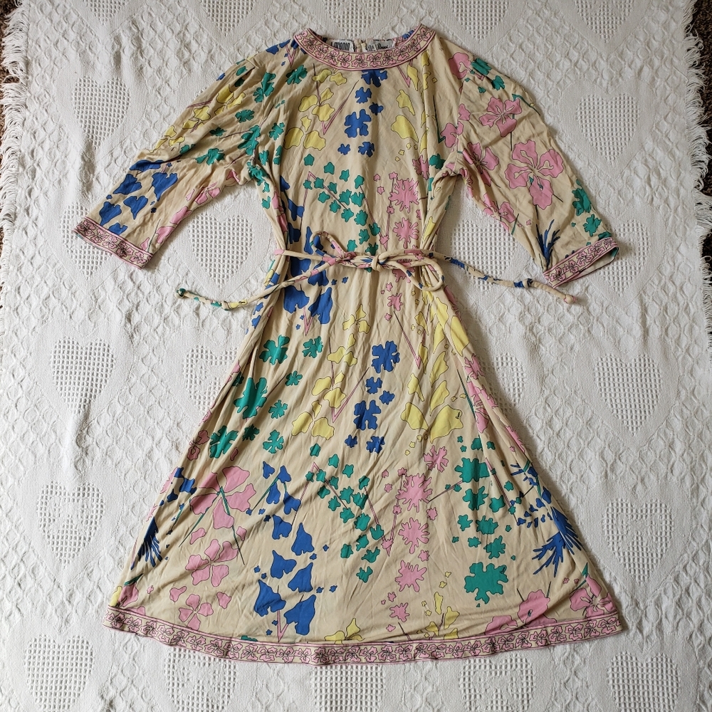 I magnin Averardo Bessi Italian 100% silk 1960's dress